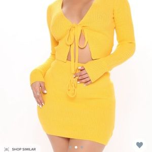 Sweater mini skirt set